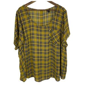 Torrid Womens Button-Back Chest Pocket Lightweight Short-Sleeve Shirt Size 4X